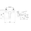 Baterie cada AURORA, AXYS, din alama, furtun extensibil, para dus functie anticalcar, racorduri excentrice G1/2", cartus ceramic, monocomanda, negru / auriu, 17x15.5 cm