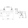Baterie dus AURORA, AXYS, din alama, furtun extensibil, para dus cu functie anticalcar, racorduri excentrice G1/2", cartus ceramic, monocomanda, negru / auriu, 13.3x 10 cm