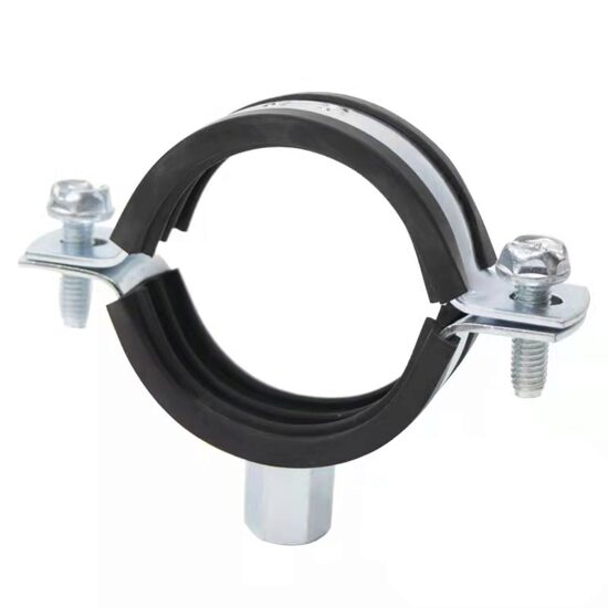 Brida fixare cu garnitura, cu diblu, otel zincat, Ø 87 - 92 mm