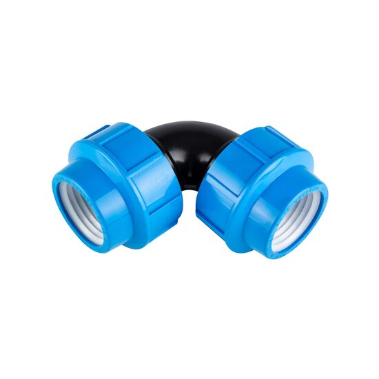 Cot compresiune pentru teava PEHD, 90 grade, Ø 25 mm, negru